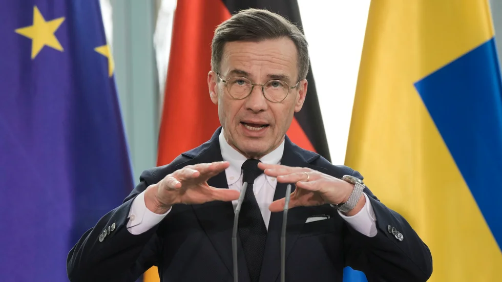 Statsminister Ulf Kristersson (M) i Berlin.