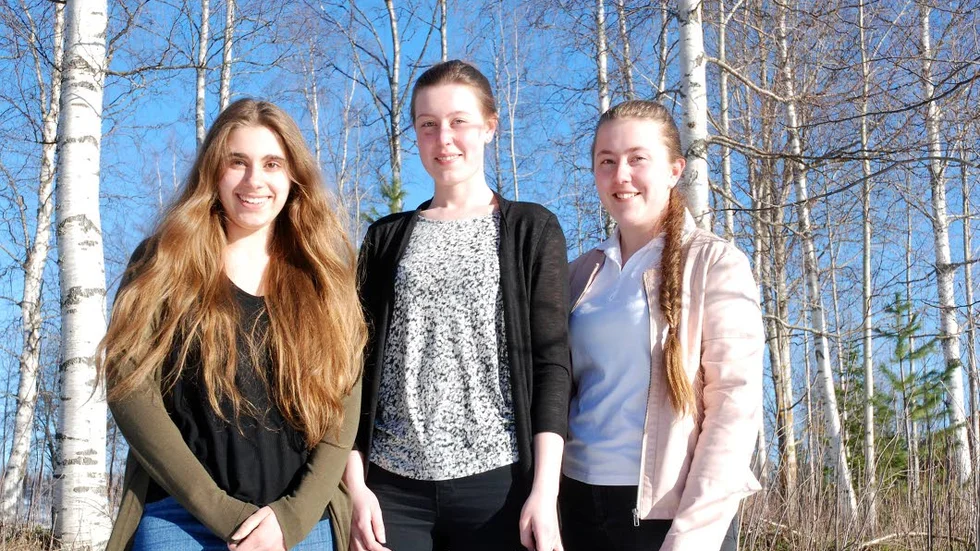 UF-FÖRETAG. Minna Khorramzadeh Berg, Ebba Stöckel och Hanne Berg erbjuder inom ramen för sitt UF-företag en utbilningstjänst för barn för att utbilda dem i baskunskaperna inom friluftsliv.