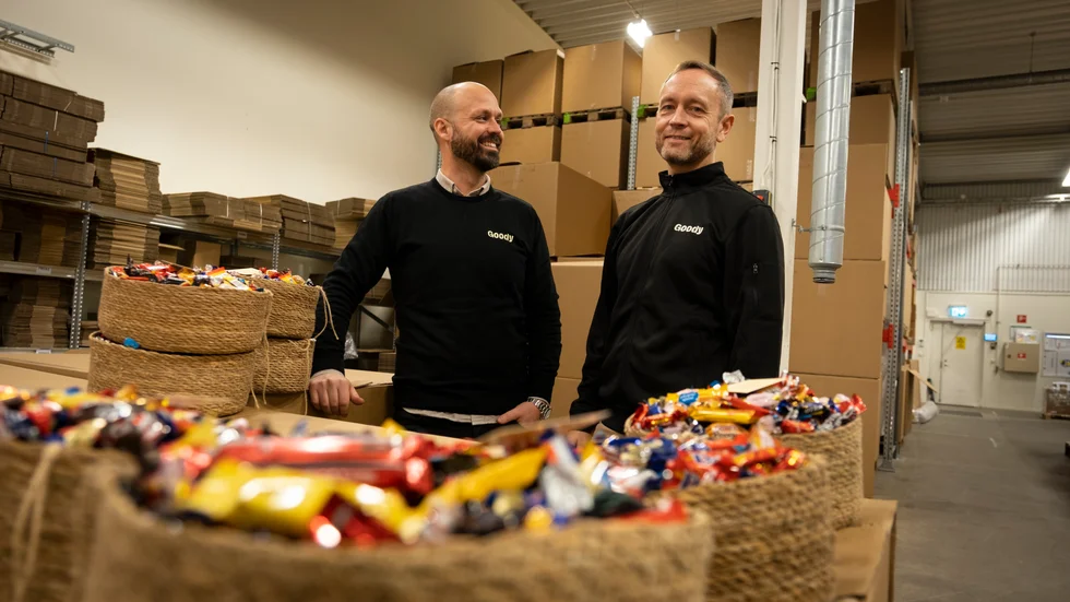 Daniel Drott och Mikael Huljebrant jobbade båda två på Karamello innan de sammanstrålade på Goody. "Jag skulle egentligen börja sälja vin. Jag var på väg bort från branschen helt när Micke kontaktade mig", säger Daniel Drott.