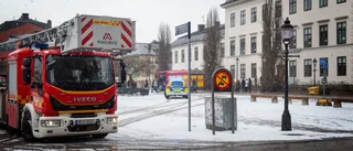 Räddningspådrag på Stora torget – på grund av sågdamm