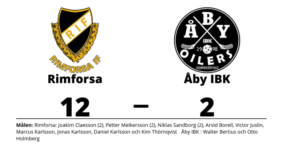 Rimforsa IF vann mot Åby IBK Ungdom U