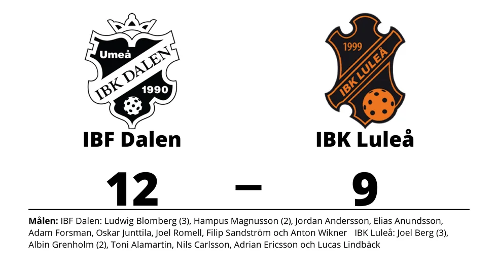 IBF Dalen vann mot IBK Luleå