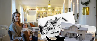 Fembarnsfamilj tog plats i gammal bank i Byske: ”Det är ett mäktigt hus, som Pippi Långstrumps” • Bildspel: Så ser huset ut i dag