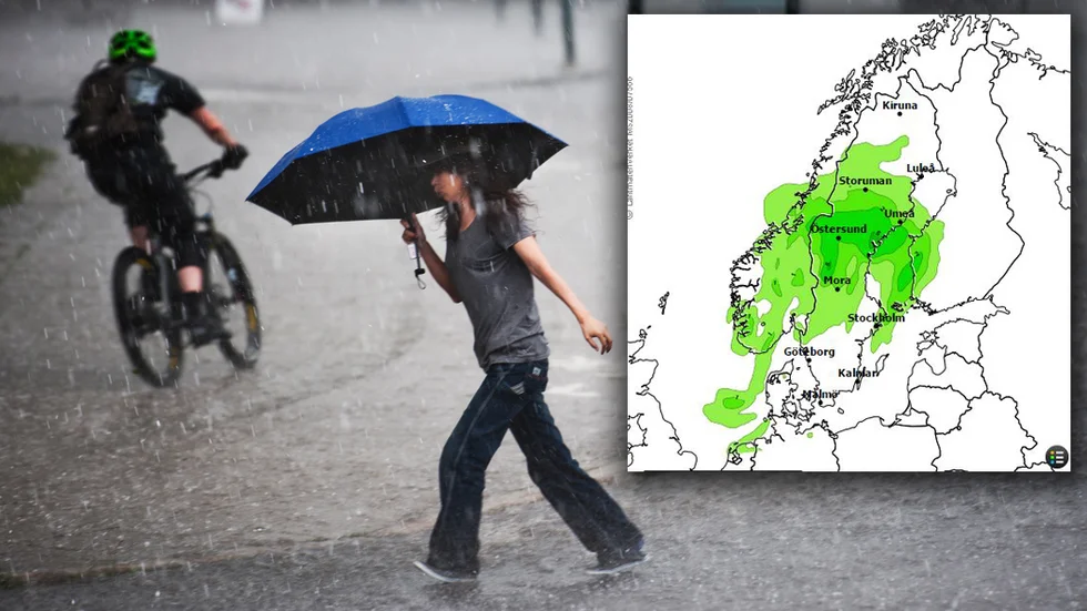 REGN. Till eftermiddagen kan Norrbotten få rikliga mängder nederbörd.