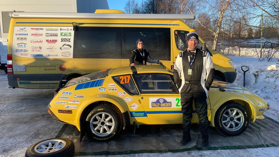 Kjell Fransson kom tvåa i sin klass i Svenska Rallyt med Peter Fransson som co-driver.