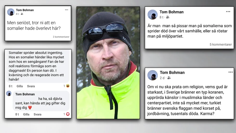 Tom Bohman valdes i höstas in som ordinarie ledamot för Sverigedemokraterna till kommunfullmäktige i Gällivare. Han fick också en plats i kommunstyrelsen. Efter att ha publicerat flera hånfulla och kränkande inlägg på Facebook, uppmanar partikollegan Eric Palmqvist honom att ta en time out. 