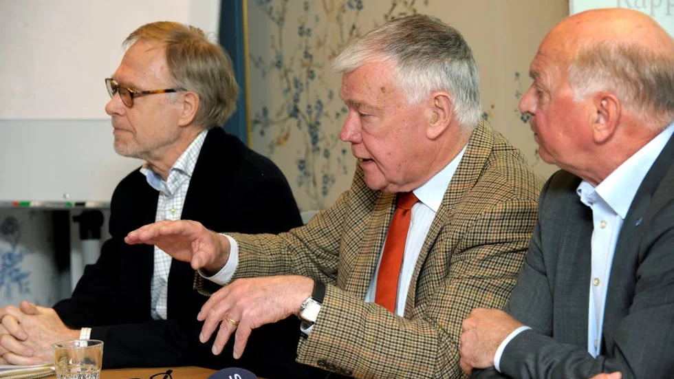 De stora pensionärsorganisationerna är också kritiska mot PPM. På bilden Göran Rubensson, SPRF, Karl Erik Olsson, SPF och Curt Persson, PRO