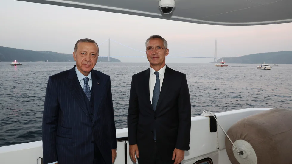 Turkiets president Recep Erdogan tillsammans med Natos generalsekreterare Jens Stoltenberg.