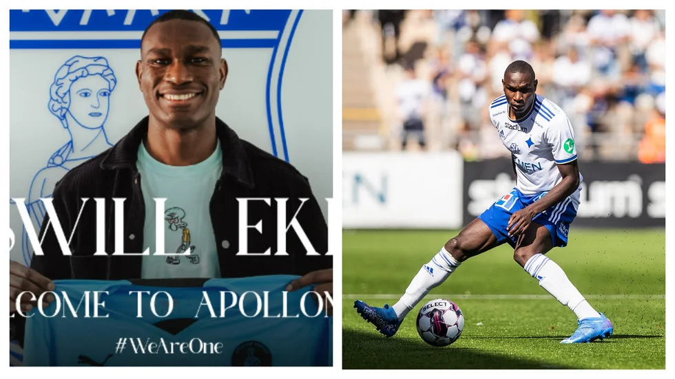 IFK mot Cypern. Godswill Ekpolo är presenterad av Apollon Limassol.