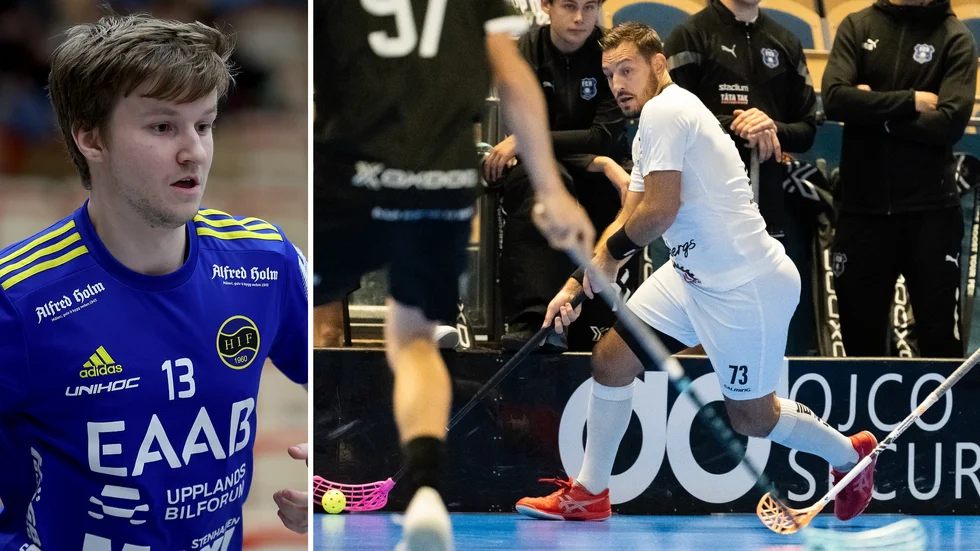 Hagundaspelaren Mattias Jansson (t v) är beredd att bjuda Gävles poängkung Billy Nilsson på en öl om laget slår Dalen i den sista SSL-omgången.