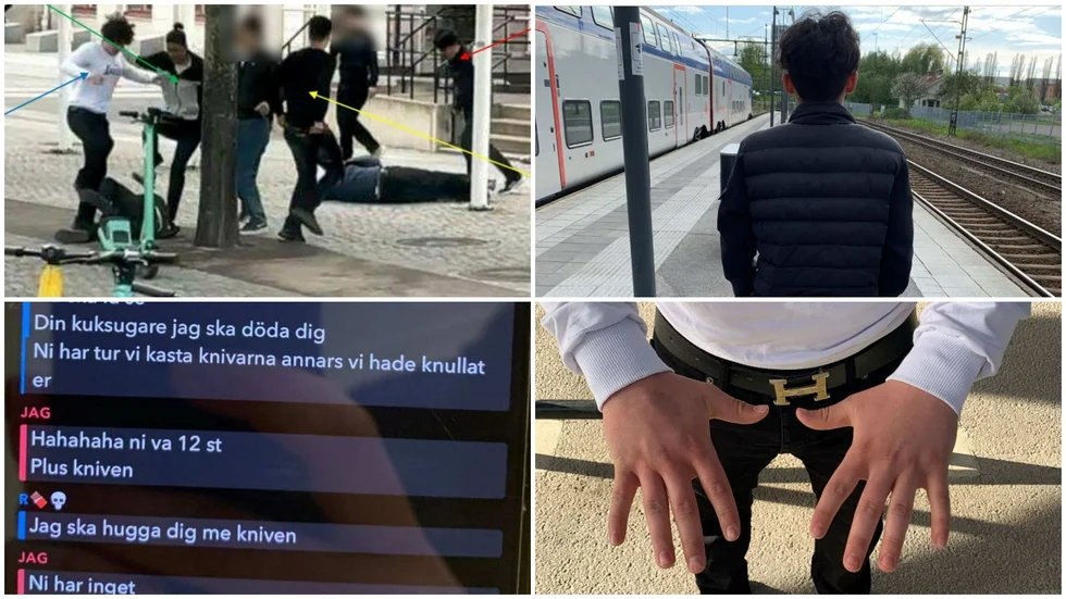 Övervakningskameror fångade misshandeln vid Resecentrum och polisen fotograferade de misstänkta innan de hann lämna staden. Efteråt hånade grupperna varandra i olika chatter.