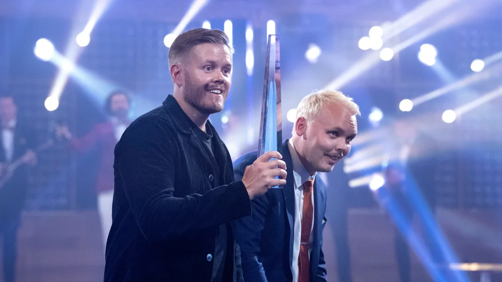 "Leif och Billy" (med (Klas Eriksson och Alfred Svensson) vann Årets Humorprogram på Kristallengalan 2020. Snart kommer en sjunde säsong på SVT. Arkivbild