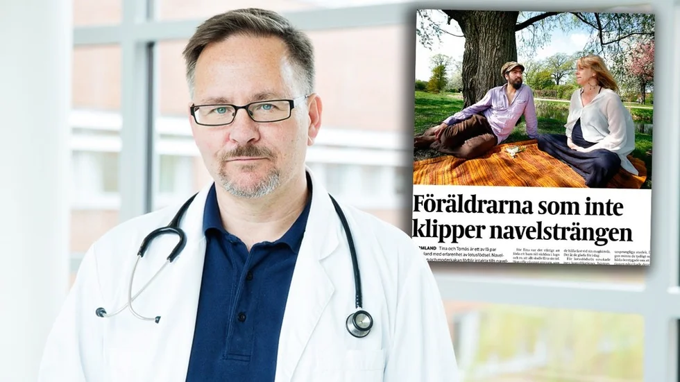 Barnläkaren och forskaren Ola Andersson ser inga fördelar med lotusfödsel, tvärtom kan den vara riskfylld menar han.