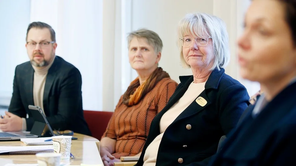 Jari Puustinen (M), ordförande barn- och utbildningsnämnden, Ingrid Sköldmo, förvaltningschef, Karin Holmberg Lundin, skolchef gymnasieskolan, Lena Karlsson, HR-chef.