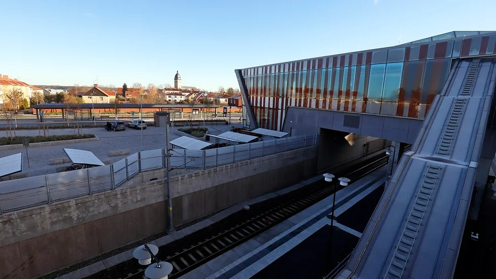 Spårområdet på resecentrum i Strängnäs.