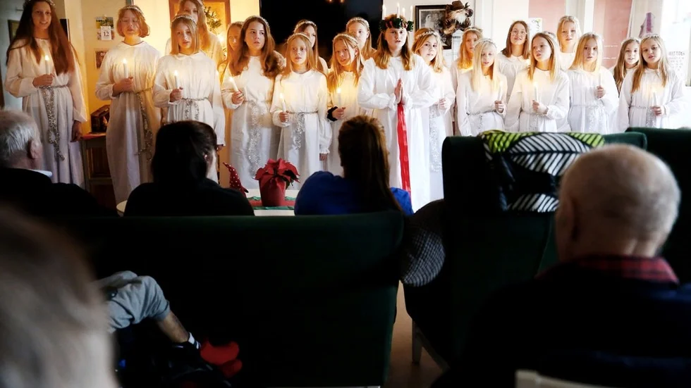 Klassiskt luciatåg.