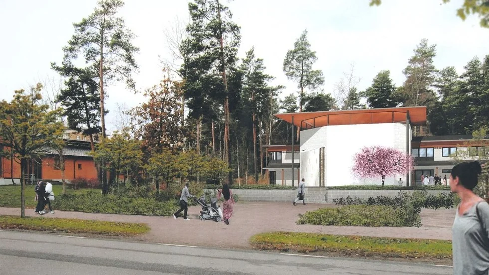 Anläggningen fick bygglov 2020 men har ännu inte blivit verklighet. Byggnaden ska innehålla bland annat bönerum, bibliotek och kontor. 