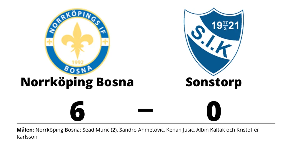 Norrköpings IF Bosna vann mot Sonstorps IK
