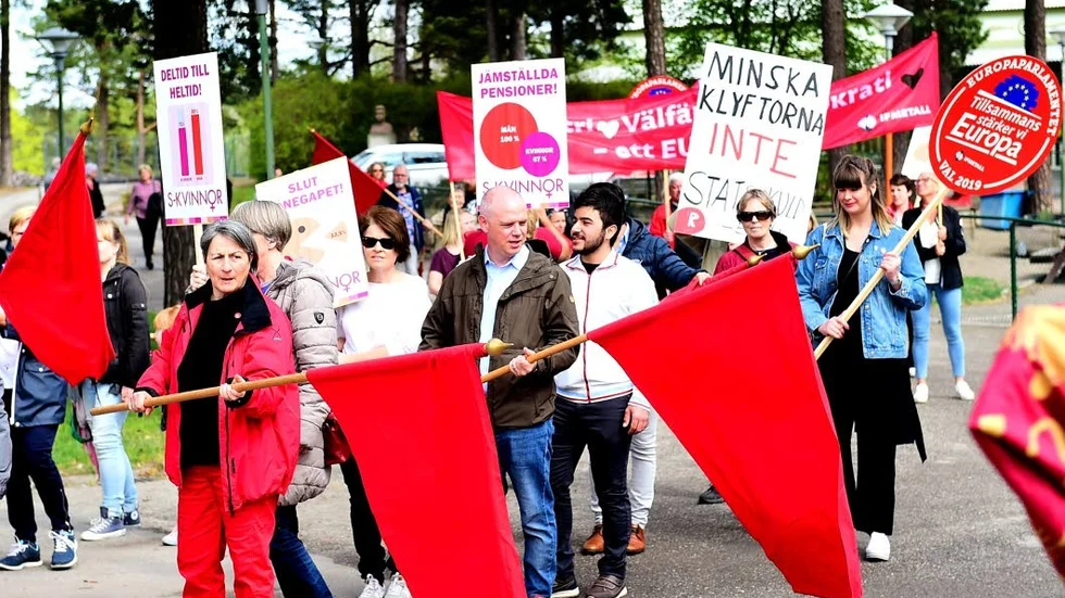Så här såg det ut på förstamajtåget i Nyköping 2019.