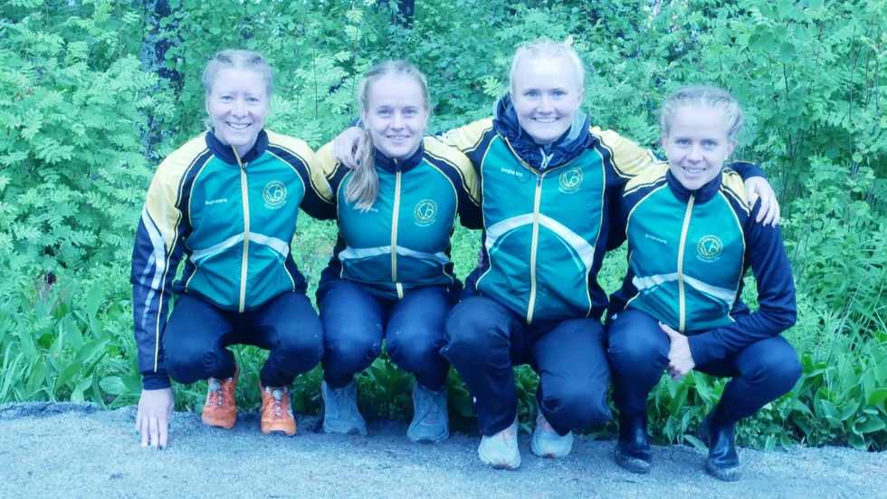 Västerviks OK:s lag Lena Eliasson-Lööf, Nellie Carlsson, Agnes Kracht Nöörgaard och Elin Carlsson kom på 22:a plats i Venlastafetten.