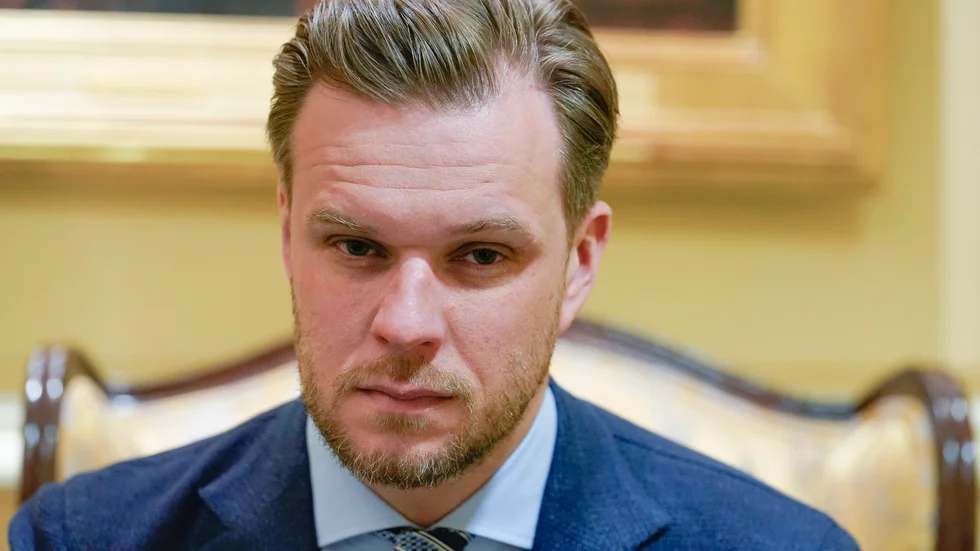 Litauens utrikesminister Gabrielius Landsbergis säger att stoppet är i linje med EU:s sanktioner. Arkivbild.