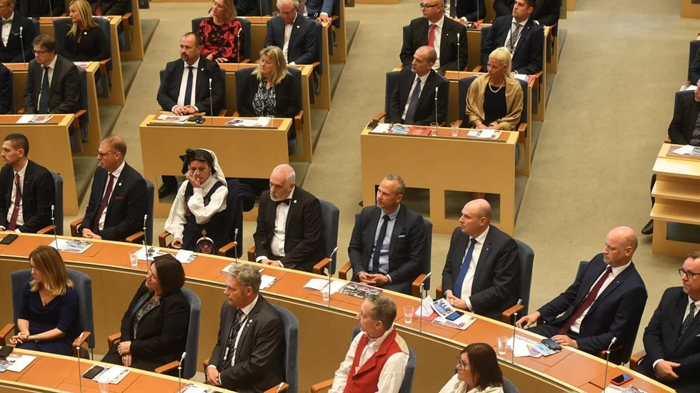 Bilden togs i samband med öppnandet av Sveriges nya riksdag.