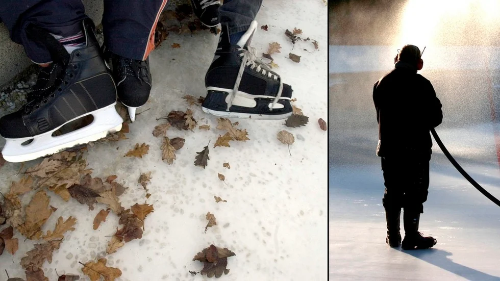 Vintern kommer – men frågan är om det blir någon skridskobana. Fortsätter bevattningsförbudet är det inte tillåtet att använda dricksvatten till att spola upp en isbana. Arkivfoto