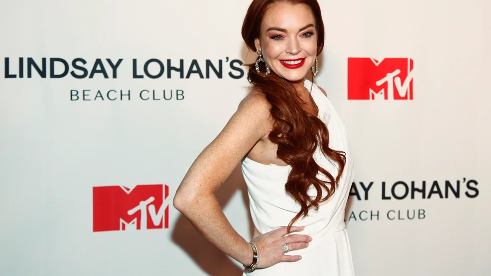 Lindsay Lohan firade födelsedag som nygift. Arkivbild.