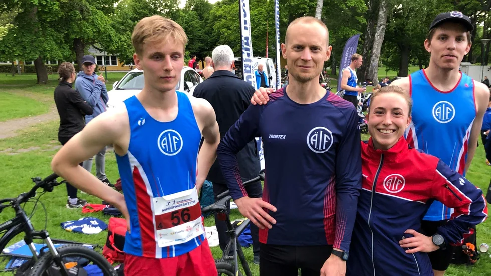 Ärla IF-laget med Tage Häggmark, Adam Hammarberg, Pernilla Elmgren och Einar Johansson tog hem Norrköpingsstafetten.