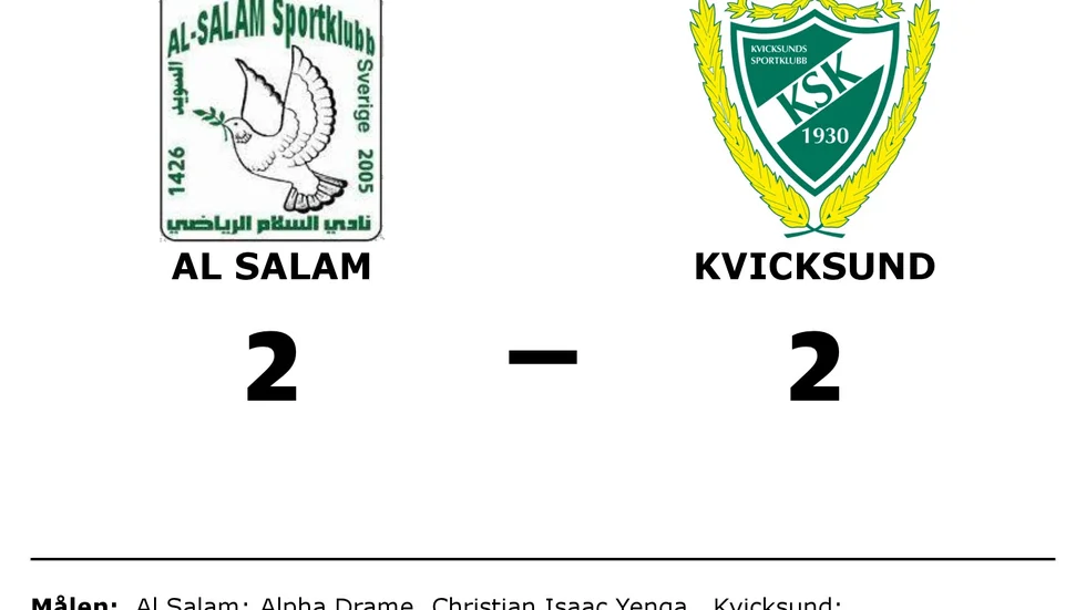 Al Salam SK spelade lika mot Kvicksunds SK