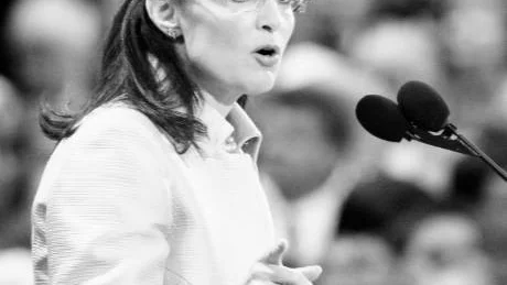 Republikanernas vicepresidentkandidat Sarah Palin. Ett munväder som inte hade koll på några fakta överhuvudtaget och som visade sig vara helt okunnig om omvärlden.