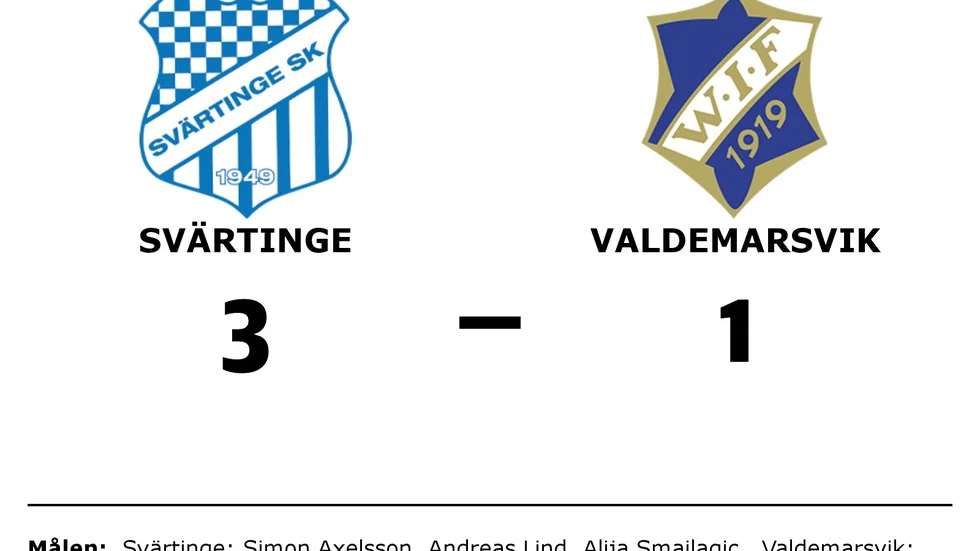 Svärtinge SK vann mot Valdemarsviks IF