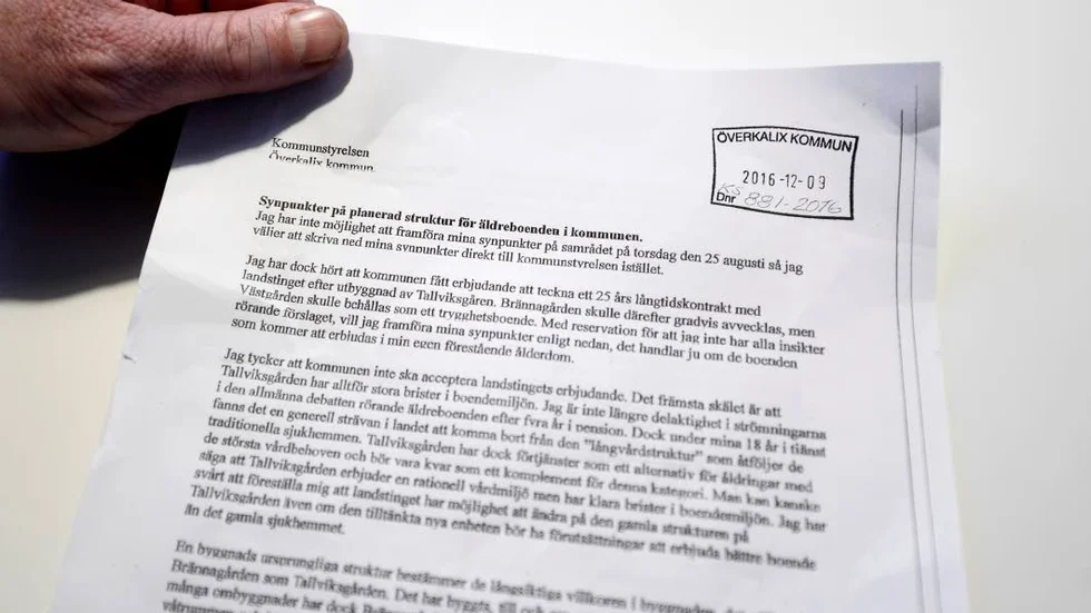 SKRIVELSEN. Överkalix kommunalråd säger att han inte såg att skrivelsen från den tidigare socialchefen var till Kommunstyrelsen. ”Kanske för att texten är lite otydlig just där”.