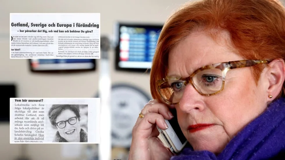 I flygbladet utpekas bland annat landshövding Cecilia Schelin Seidegård.