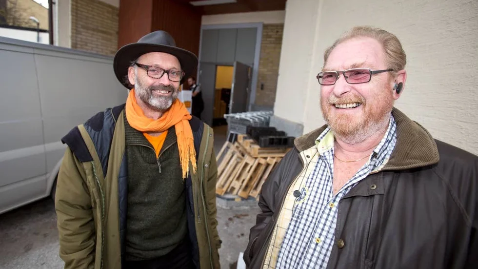 Marknadschef Björn Pettersson och vd Anders Stumle på Gotland Whisky var glada på fredagen.