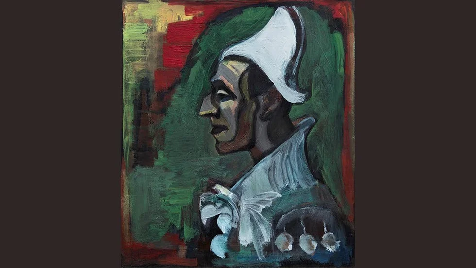 Stig Alyhr "Clown" 1950-tal. Olja på duk.