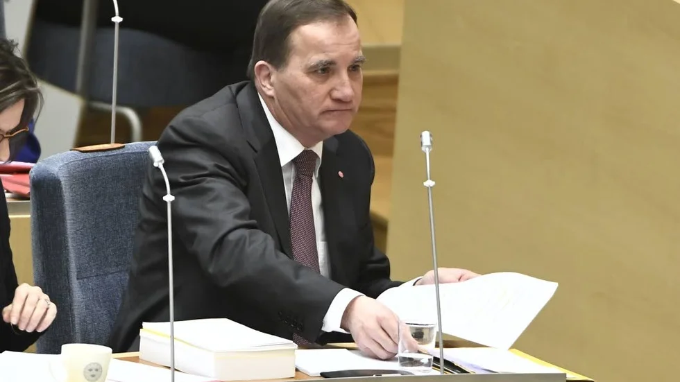 Ligger illa till. Stefan Löfven under gårdagens partiledardebatt.