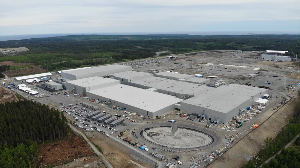 Northvolt fotat från ovan i början av juni 2022. Söndag 5 juni invigs batterifabriken.