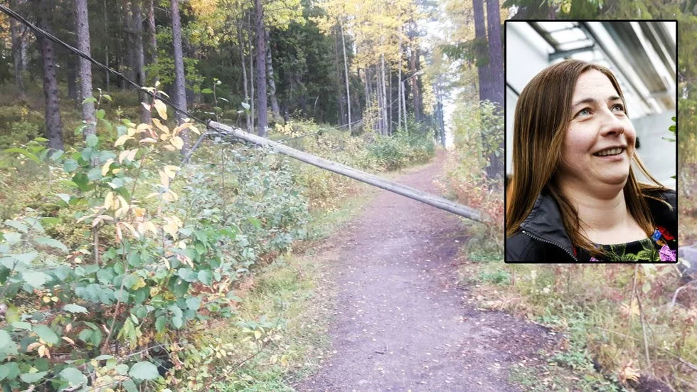 I vägen. I flera veckor har ledningen hindrat löpvägen på Mjölkuddsberget. "Jag vet inte riktigt vad som gått snett", säger parkmästaren Anna-Marita Johansson.