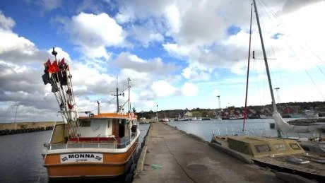 Herrvik är Gotlands största fiskehamn. Sten Nordins båt Monna i förgrunden.