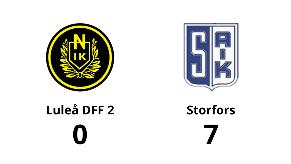 Luleå Fotboll DFF 2 förlorade mot Storfors AIK