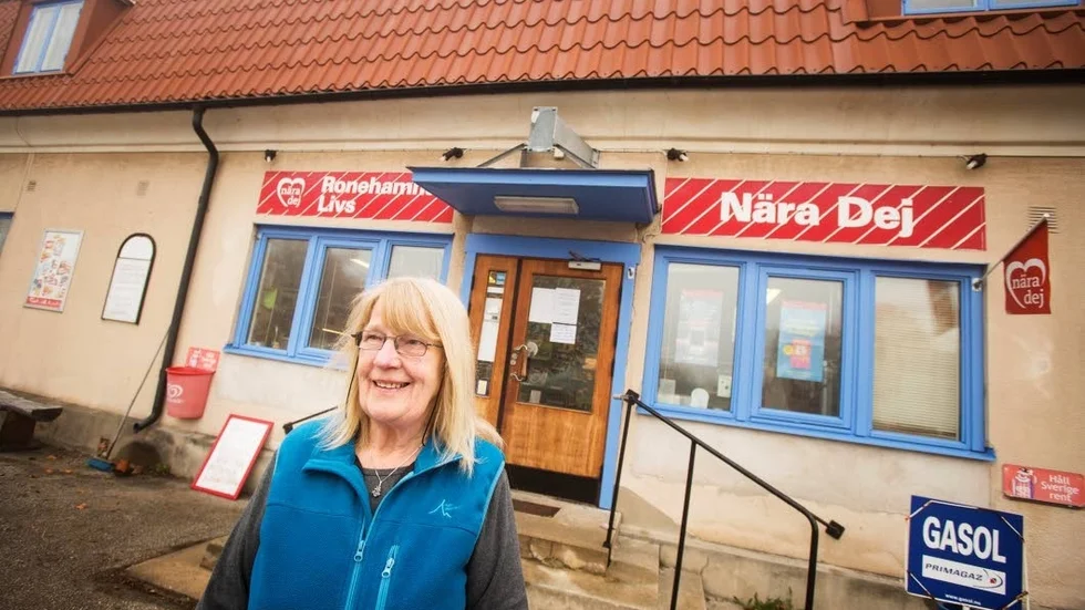 ”Det stöd som jag fått betyder jättemycket”, säger Elly Lagerin som har drivit livsmedelsbutiken i Ronehamn sedan 1980.