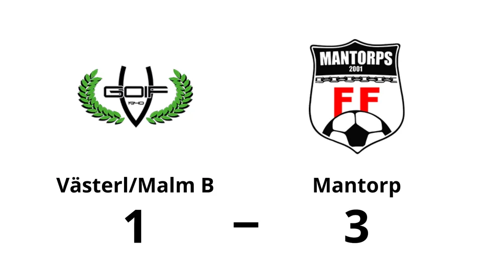 Västerlösa GoIF/Malmslätts AIK B förlorade mot Mantorps FF