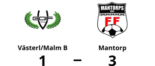 Mantorp segrade mot Västerl/Malm B på Kornettevallen