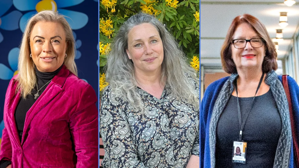 Tre av fyra lokala EU-kandidater: Ann-Marie Eriksson (SD), Martina Hallström (C) och Lotta Johnsson Fornarve (V).