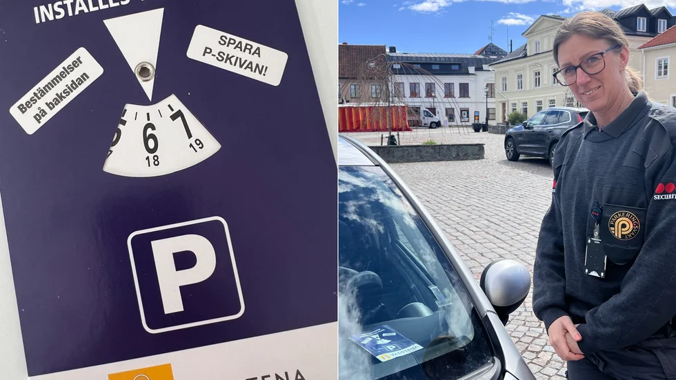  Helen Wåhlstedt, parkeringsövervakare på Securitas, tycker att Vadstenaborna är slarviga med P-skivan.