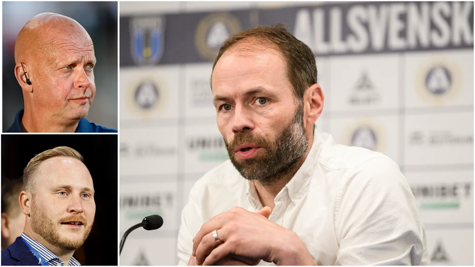 Sportchefen Tony Martinsson, ordföranden Sakarias Mårdh och tränaren Andreas Alm har lett IFK in i en bottenstrid den här våren. Montage: NT