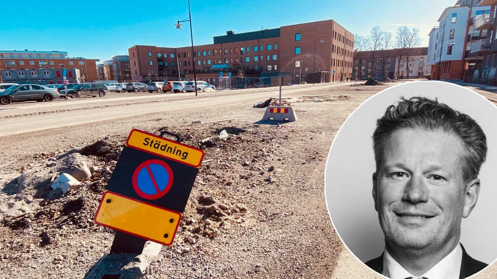 72 nya p-platser ska anläggas mitt i gatan. Marcus Vallin är marknadsområdeschef på fastighetsbolaget LE Lundbergs.