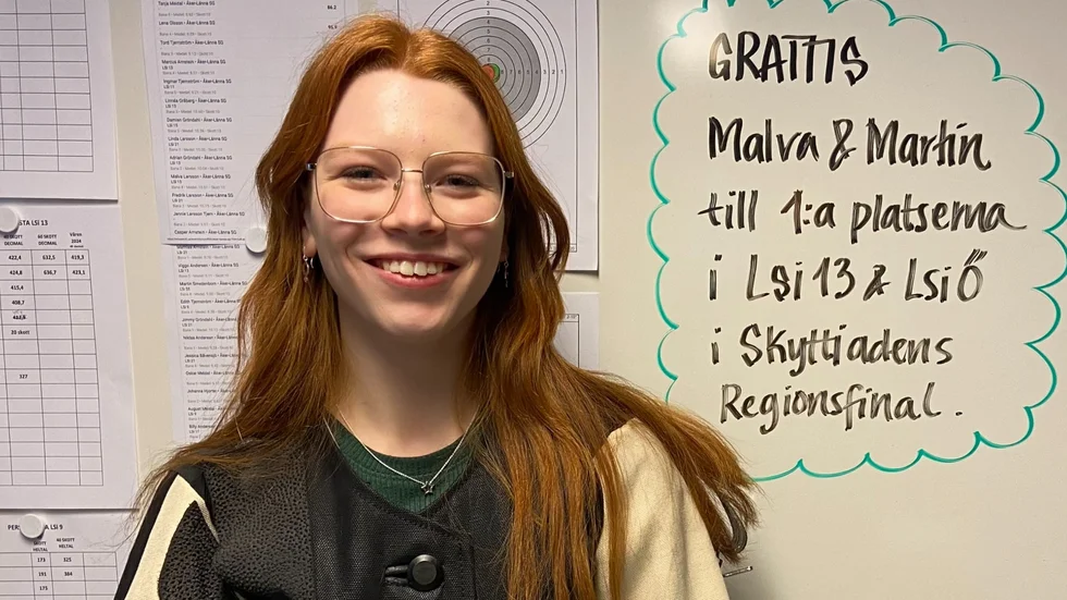 Malva Larsson nådde Skyttiadens riksfinal med det allra bästa resultatet i sin klass.
