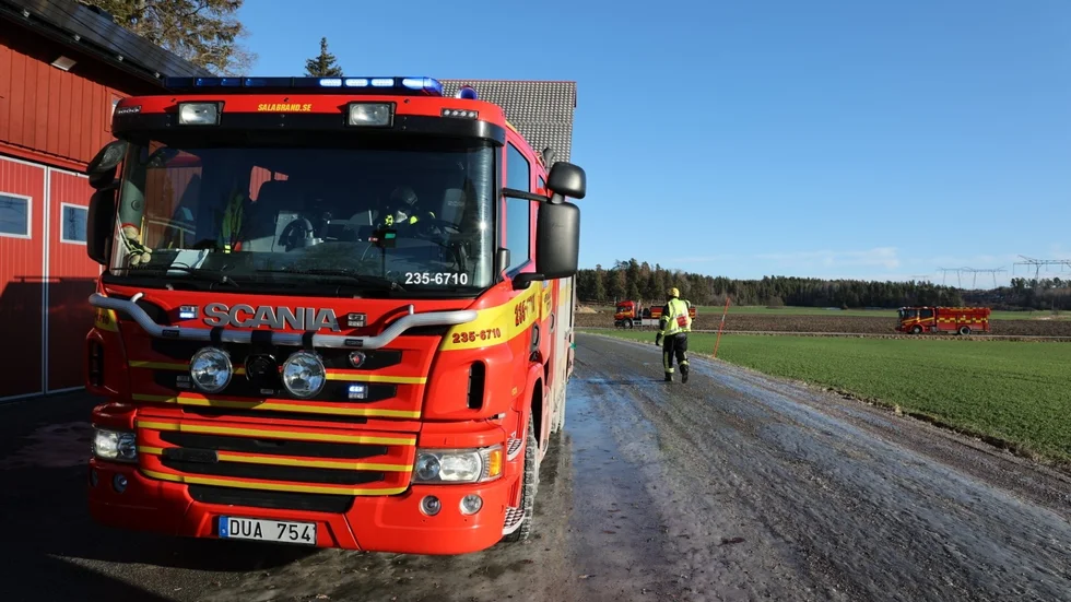 Räddningstjänsten ryckte ut på brandlarmet. 